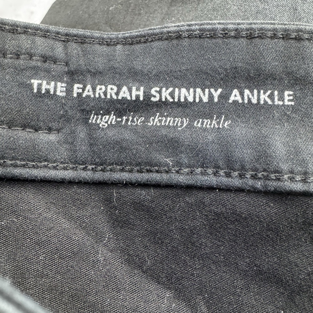 AG Adriano Goldschmied Farrah High Rise Skinny Black Leatherette Jeans 25R - Picture 4 of 13